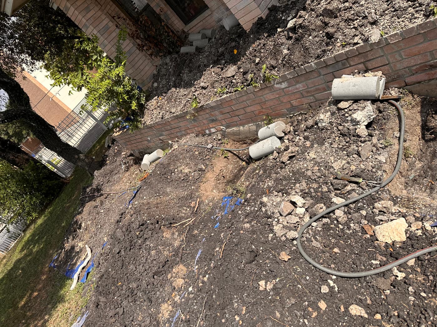 Foundation lift excavation on a San Antonio-area home