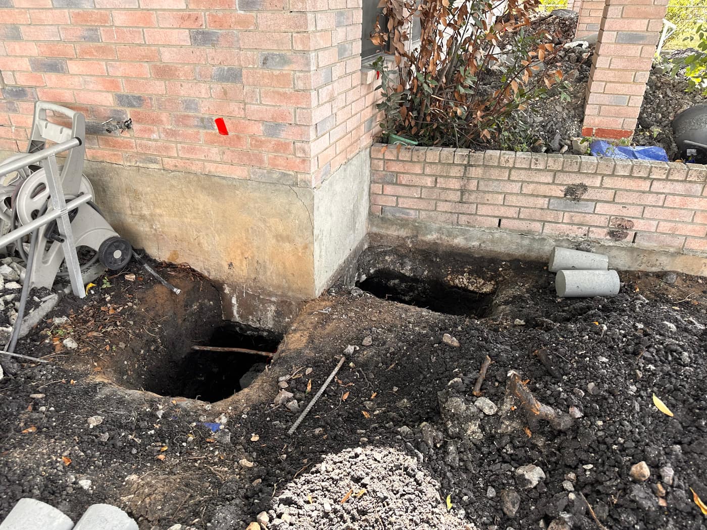 Foundation perimeter maintained and re-supported with piers