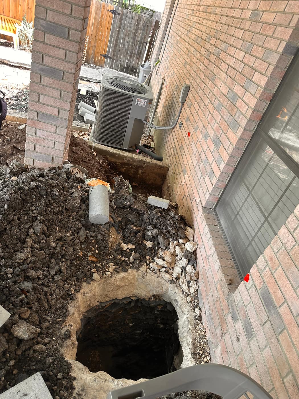 Slab foundation lift excavation in progress