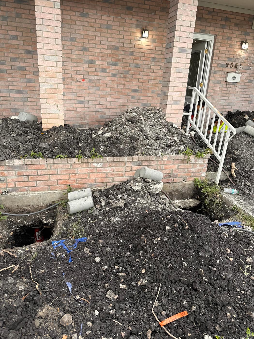 Surface drainage routed away from a home foundation