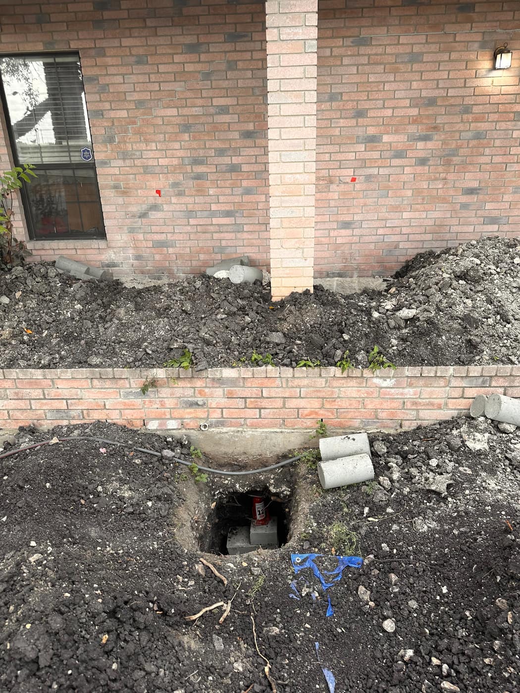 Foundation drainage pipe installation in San Antonio