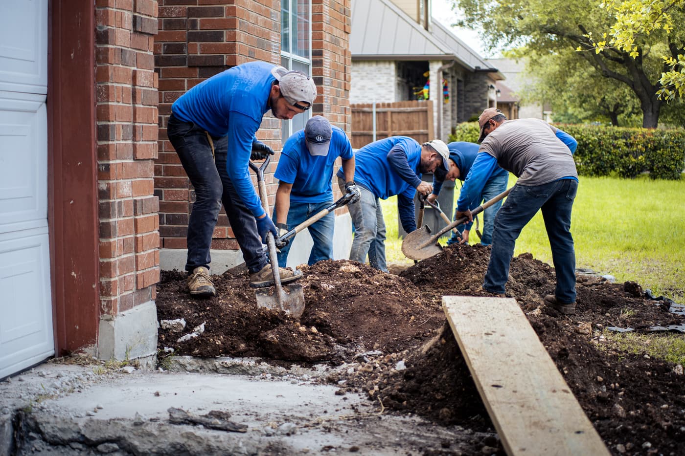 Sage FX crew installing foundation piers