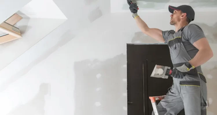 An Image Showing A House With Visible Foundation Cracks And A Repair Crew Working On It.