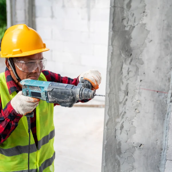 An image showing a professional repairing a home's foundation.