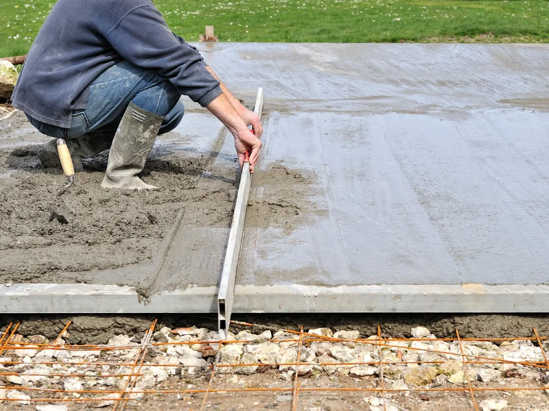 An image showing Sage FX foundation contractors performing repairs on concrete slab foundations in San Antonio, TX.