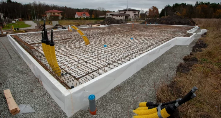 An Image Showing A Slab Home Foundation In San Antonio, TX.