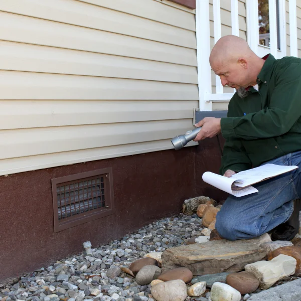 An image showing a home foundation inspection.