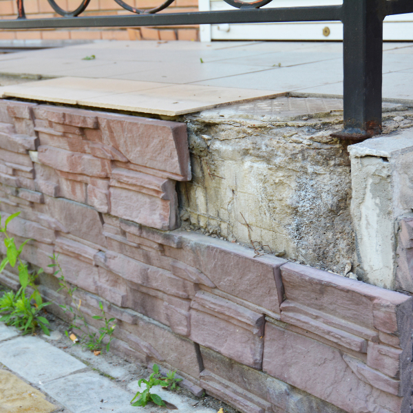 An image of visible warning signs of foundation problems in a home.