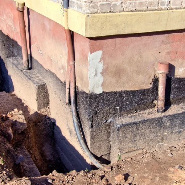 Image showing a pier and beam foundation being repaired.