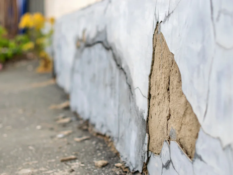 An image showing a house with visible foundation cracks.