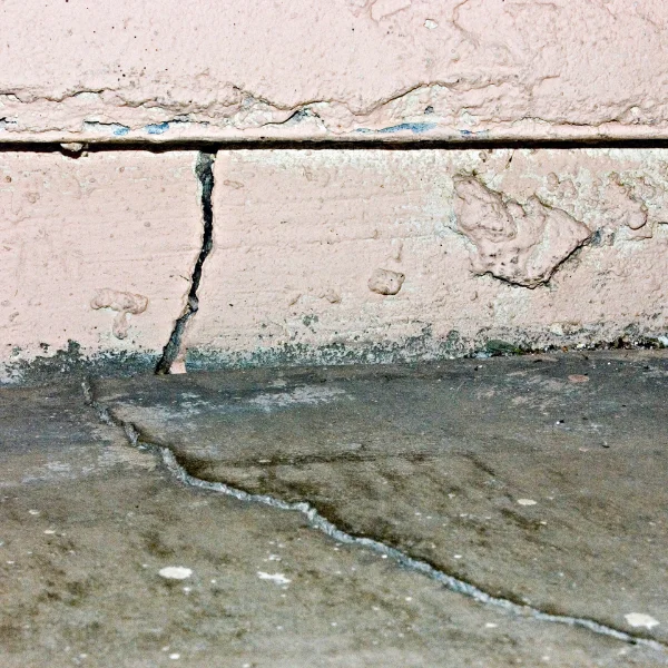 An image showing visible cracks in a San Antonio home's foundation.